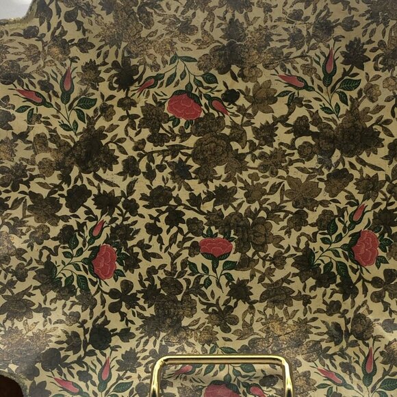 Vintage Highmount 12” X 8” Chintz Tray Gold Scalloped Roses Made In Japan - Picture 3 of 7